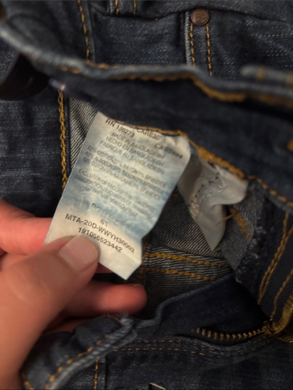 Wrangler Dark Blue Kids Jeans - Stretch Denim - Picture 3 of 4